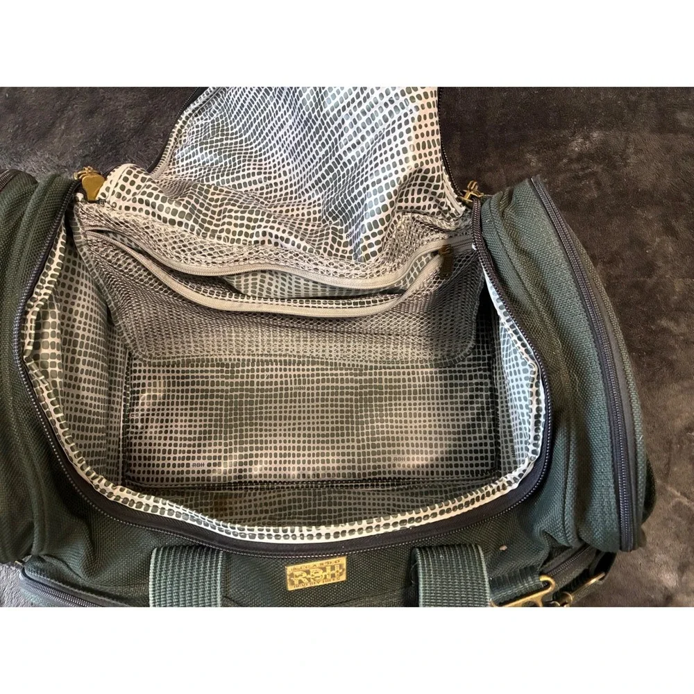 Vintage Ricardo Beverly Hills Big Sur Green Ballistic Nylon Duffel Travel Bag